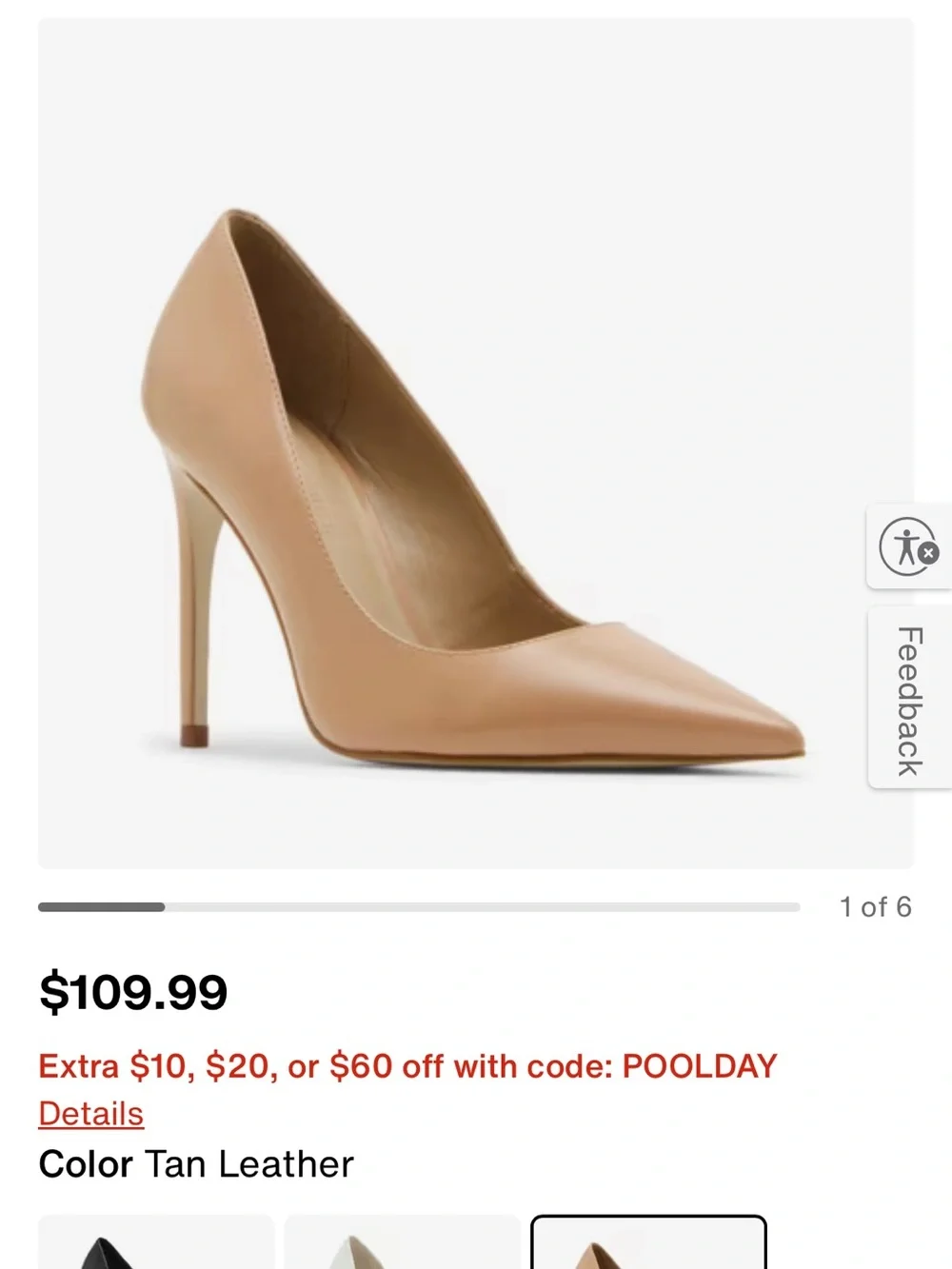 Steve Madden Noir Beige Pointed-Toe Pumps - Size 8